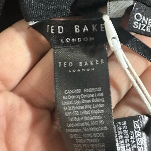 Ted Baker Rosieyy Navy Blue Wool Stud Detail Wide Brim Hat Size S/M NWT - Picture 6 of 8